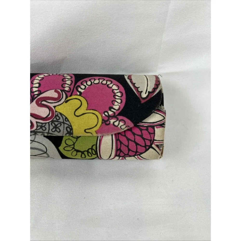 Vera Bradley Glasses Case Paisley Floral Print Black Pink